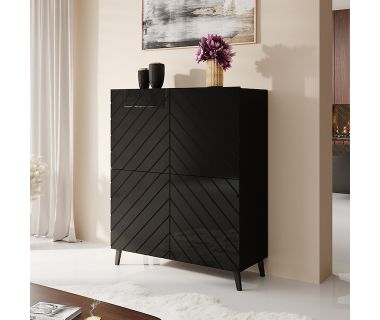 ABETO CAMA MEBLE Комод 100 черный/черный глянец ABETO CAMA MEBLE Комод 100 черный/черный глянец