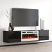 LUXE EF CAMA MEBLE Тумба ТВ навісна чорний / чорний глянець з білим електрокаміном