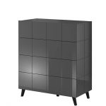 REJA CAMA MEBLE Комод 4S графіт глянець