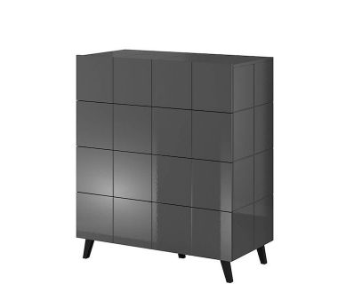 REJA CAMA MEBLE Комод 4S глянцевый графит