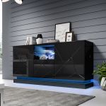 QIU 2D1K CAMA MEBLE Комод чорний глянець