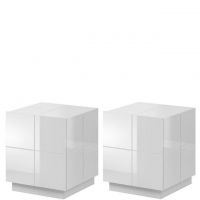 REJA CAMA MEBLE Тумба прикроватная (2 шт.) белый глянец