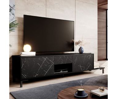 MARMO 2D1S1K CAMA MEBLE Тумба ТВ черный/черный мрамор MARMO 2D1S1K CAMA MEBLE Тумба ТВ черный/черный мрамор