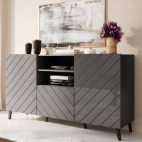 ABETO CAMA MEBLE Комод графит/графит глянец