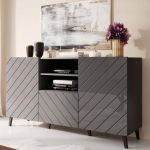 ABETO CAMA MEBLE Комод графит/графит глянец