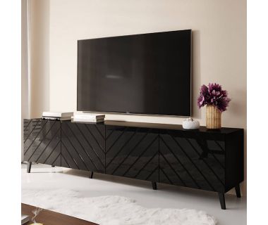 ABETO 200 CAMA MEBLE Тумба ТВ черный/черный глянец