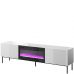 SLIDE K 200 CAMA MEBLE Тумба ТВ білий/білий глянець/чорні ніжки з чорним електрокаміном