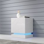 QIU CAMA MEBLE Тумба приліжкова (2 шт.) білий глянець