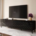 ABETO 200 CAMA MEBLE Тумба ТВ черный/черный глянец