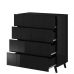 REJA CAMA MEBLE Комод 4S чорний глянець