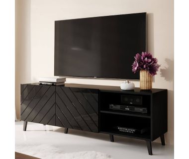 ABETO 150 CAMA MEBLE Тумба ТВ черный/черный глянец