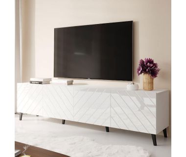 ABETO 200 CAMA MEBLE Тумба ТВ белый/белый глянец