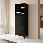 ABETO CAMA MEBLE Стеллаж 60 черный/черный глянец