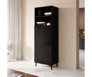 ABETO CAMA MEBLE Стеллаж 60 черный/черный глянец