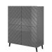 ABETO CAMA MEBLE Комод 100 графит/графит глянец