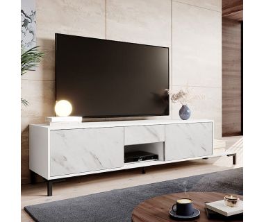 MARMO 2D1S1K CAMA MEBLE Тумба ТВ белый/белый мрамор MARMO 2D1S1K CAMA MEBLE Тумба ТВ белый/белый мрамор