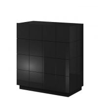 REJA CAMA MEBLE Комод 4S черный глянец