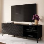 ABETO 150 CAMA MEBLE Тумба ТВ черный/черный глянец
