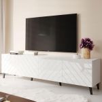 ABETO 200 CAMA MEBLE Тумба ТВ белый/белый глянец
