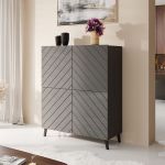 ABETO CAMA MEBLE Комод 100 графит/графит глянец