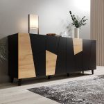 ETNA 200 4D CAMA MEBLE Комод чорний / дуб крафт