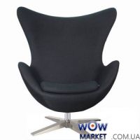 Крісло Egg (Егг) чорний шкіра SDM (Групо СДМ)