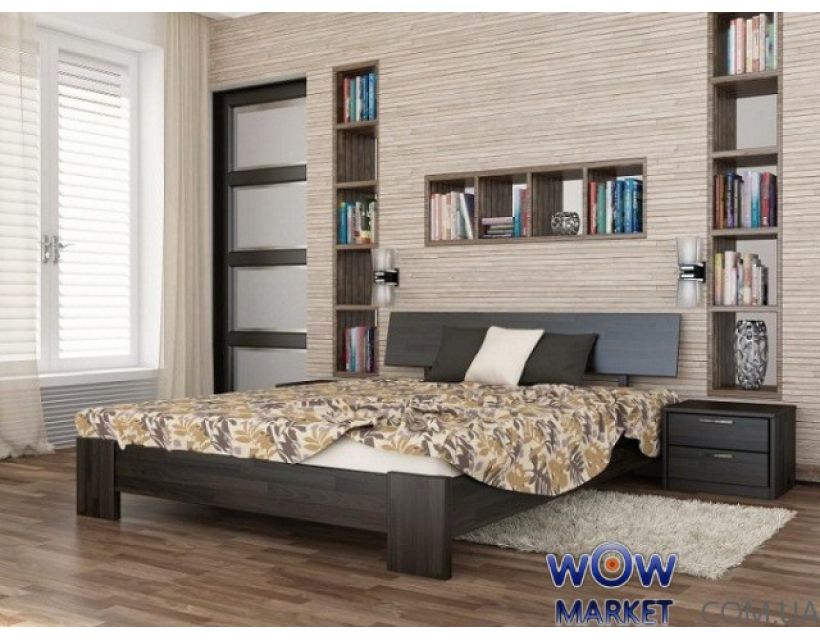 Ліжко двоспальне з буку Титан 180х200см Щит Естелла