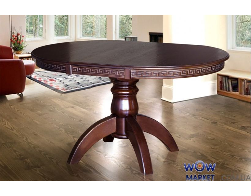 Стол раскладной Престиж 1000(+400)*1000мм (орех темный, венге) Микс-Мебель Престиж в интернет-магазине "Мебли Даром"