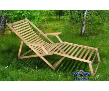 Шезлонг Пикник с подножкой, бук Микс Мебель