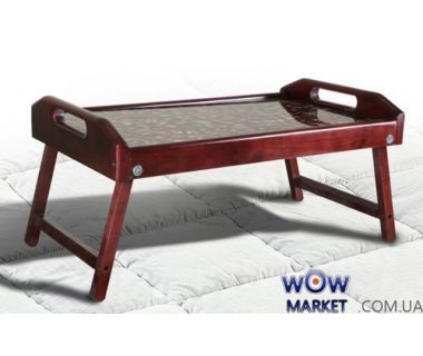 Столик для завтрака в постель, стекло с рисунком кофе Микс Мебель