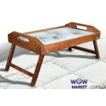 Столик для завтрака в постель, стекло с рисунком цветов яблони Микс Мебель