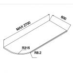 Стільниця для кухні закруглена з одного боку 38 мм MiroMark