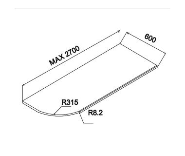 Стільниця для кухні закруглена з одного боку 38 мм MiroMark