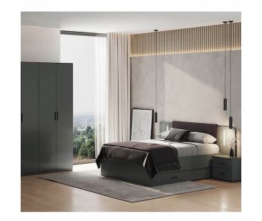 Комплект спальни Доминика 3Дв Шкаф 3Дв Кровать 1,6 с ящиками Тумба 2Шх 2шт Комод 4Шх Зеркало MiroMark