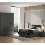 Комплект спальні Домініка 4Дв Шафа 4Дв Ліжко 1,6 з ящиками Тумба 2Шх 2шт Комод 4Шх Дзеркало MiroMark