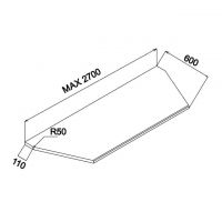 Столешница для кухни скошенная с двух сторон 38 мм MiroMark