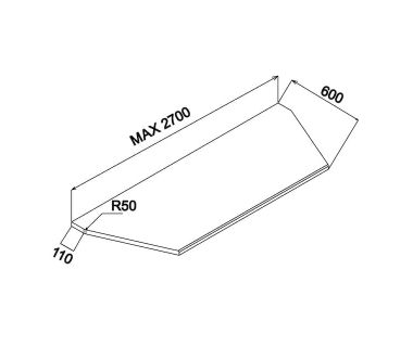 Стільниця для кухні скошена з двох боків 38 мм MiroMark