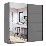 Шафа-купе Домініка Графіт матовий з дзеркалом MiroMark