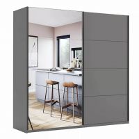 Шафа-купе Домініка Графіт матовий з дзеркалом MiroMark
