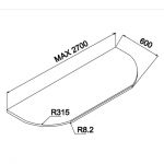 Стільниця для кухні закруглена з двох боків 38 мм MiroMark