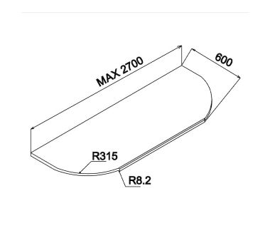 Стільниця для кухні закруглена з двох боків 38 мм MiroMark