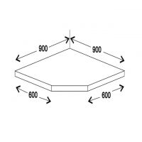 Столешница угловая 38 мм 0,9 * 0,9 45° Трапеция U-подобная MiroMark