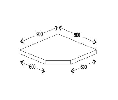 Столешница угловая 38 мм 0,9 * 0,9 45° Трапеция U-подобная MiroMark