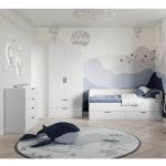 Дитяча спальня ДСП Хеппі Шафа 2Дв 2Шх Ліжко ДСП з каркасом Комод 4Шх MiroMark