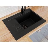 Кухонна мийка із штучного каменю BODRUM 650 black shine
