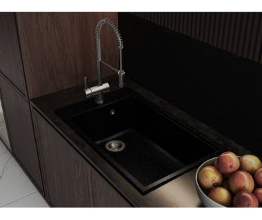 Кухонна мийка із штучного каменю LAGOON 760 black shine
