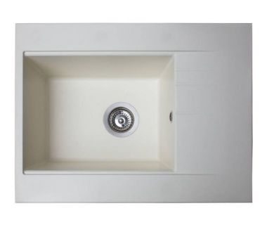 Кухонна мийка зі штучного каменю BODRUM 650 white