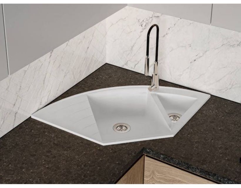 Кухонна мийка із штучного каменю EUROPE white