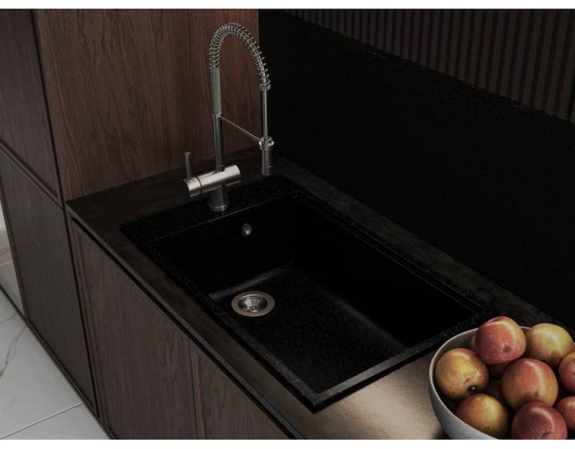 Кухонна мийка із штучного каменю LAGOON 760 black shine