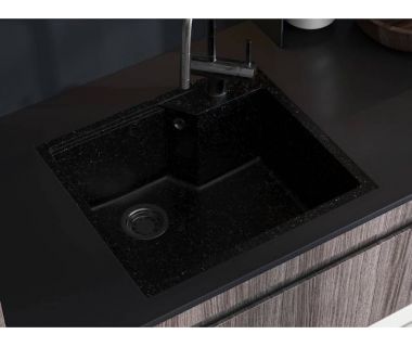 Кухонна мийка зі штучного каменю LISA black shine
